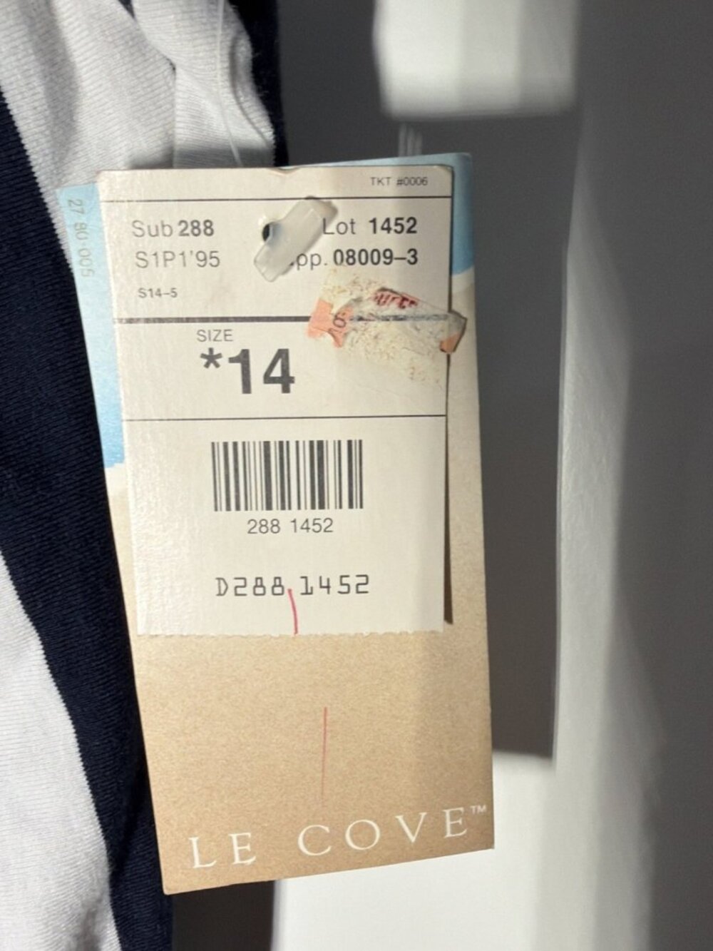 Vintage Le Cove NWT Womens One Piece Swimsuit Size 14 Nautical Stripe Anchor 90s - Picture 6 of 11